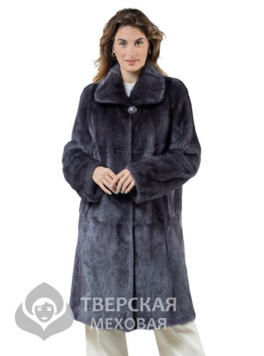 Норковая шуба «Белла» воротник графит 100