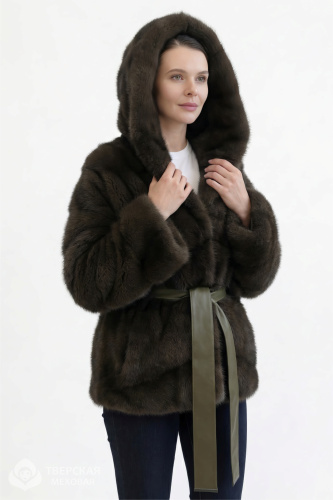 Норковая шуба «Магнолия2» капюшон под соболь